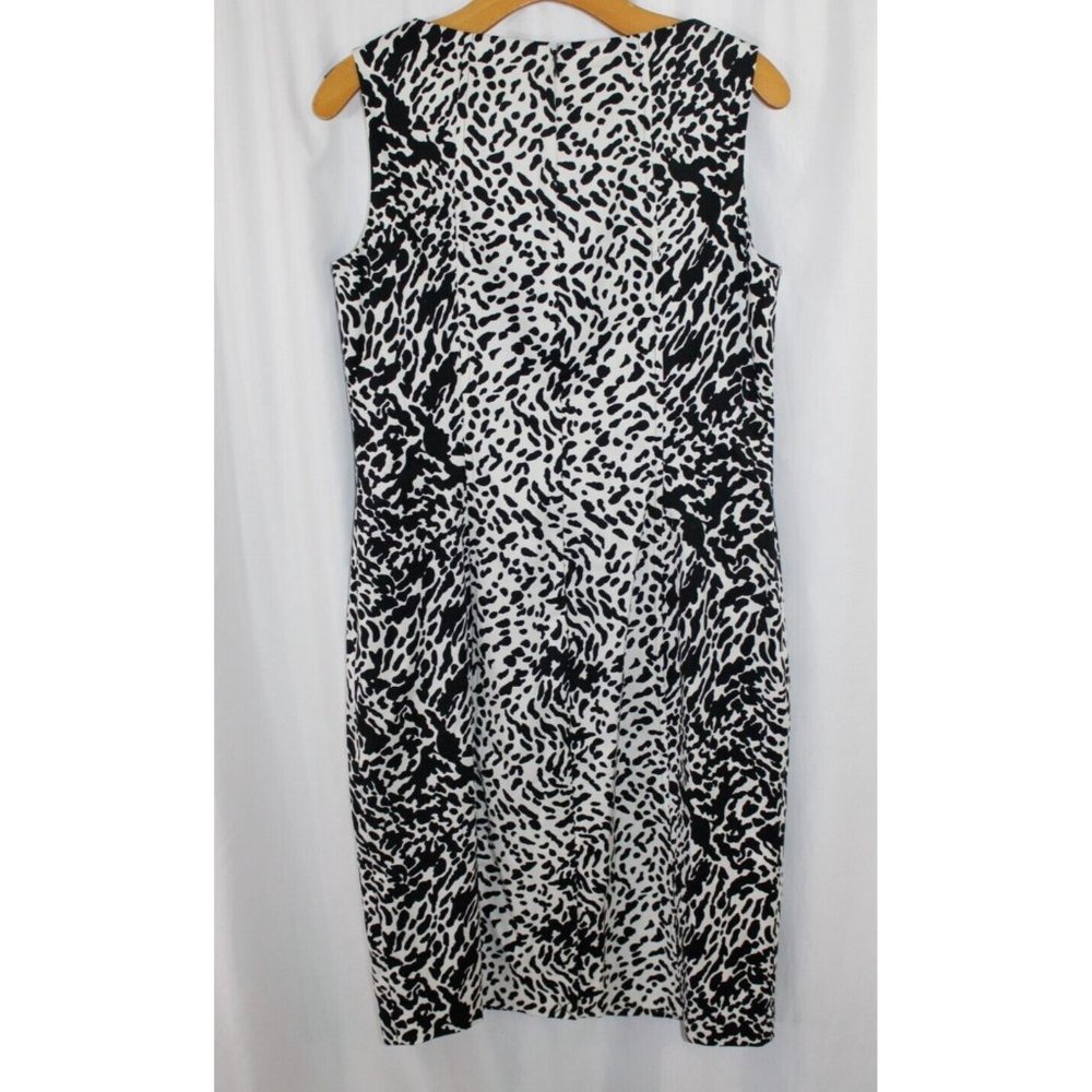 NWT Talbots $149 Womens Black White Animal Print Sleeveless Dress 10 - Picture 5 of 6